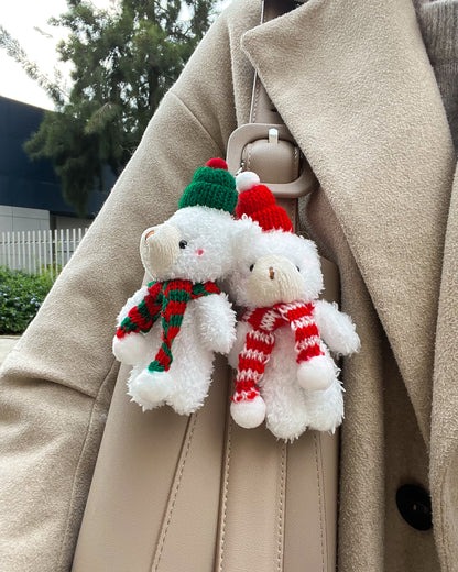 Christmas Teddy Bear in White